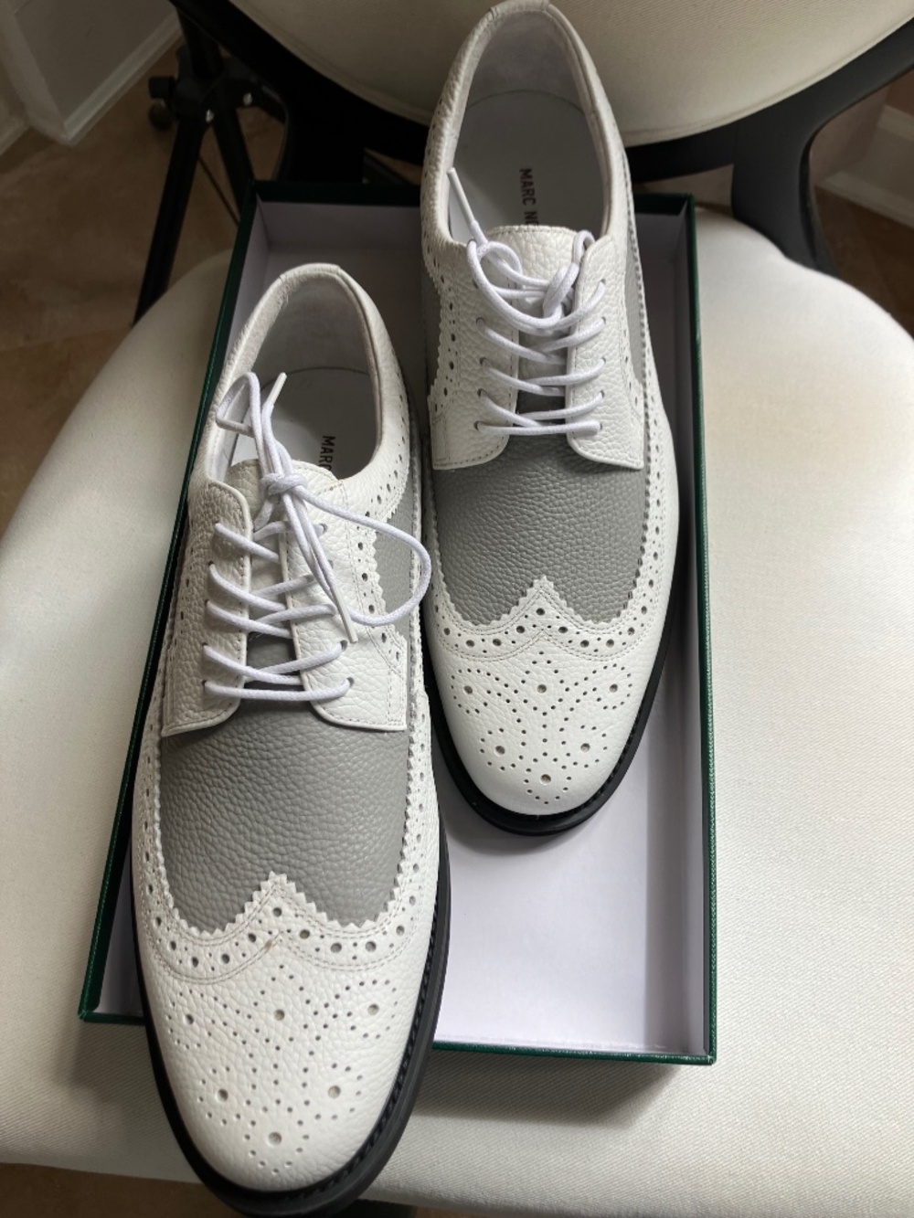 Marc Nolan ALEXANDER WHITE/GREY LEATHER LONGWING